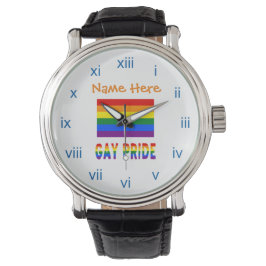 ゲイプライド LGBTQ レインボーフラッグ メンズ時計 腕時計