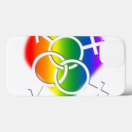 ゲイプライドiPadケースレインボーラブタブレットケース Case-Mate iPhoneケース (裏面 (横))