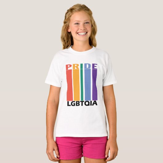 ゲイプライドLBGTQIAレインボー1 Tシャツ (正面フル)