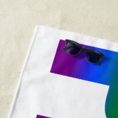 ゲイプライドLGBTの虹の旗のタイポグラフィLGBTQ ビーチタオル (インサイチュ)