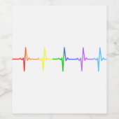 ゲイプライドLGBTハートビートパルス4 ワインラベル (シングルラベル)