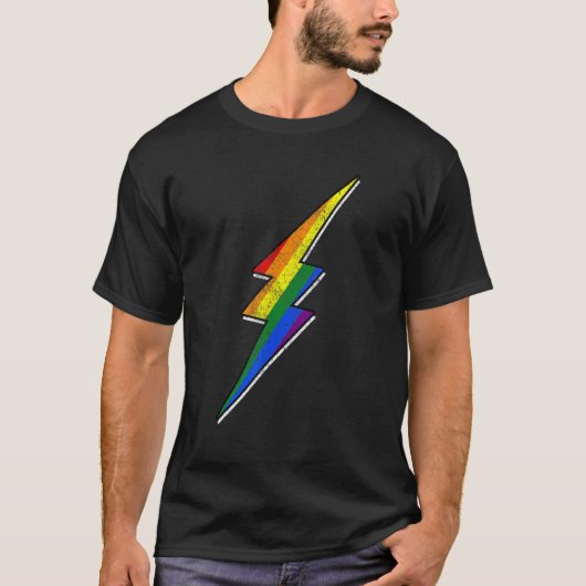 ゲイプライドLGBTバイセクシャルボーイズ男性サンダーブリッツ Tシャツ (正面)