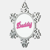 ゲイプライドLGBTピンクベアゲイダディ スノーフレークピューターオーナメント (右)