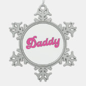 ゲイプライドLGBTピンクベアゲイダディ スノーフレークピューターオーナメント (正面)