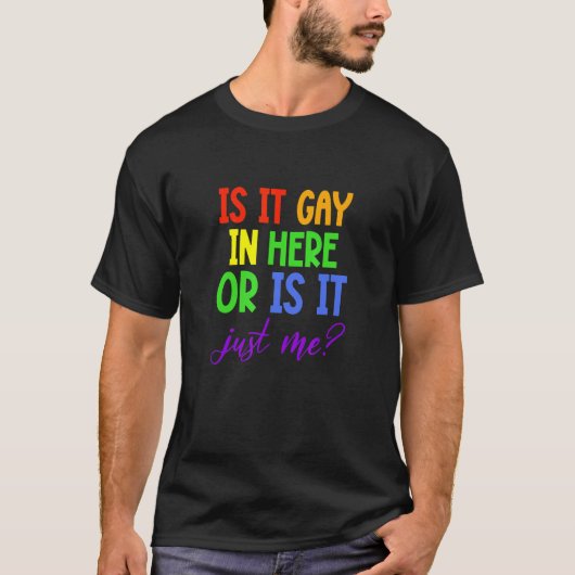 ゲイプライドLGBTレインボーはゲイか Tシャツ (正面)