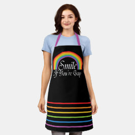 ゲイプライドLGBTレインボーもしスマイルユーゲイ エプロン