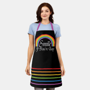 ゲイプライドLGBTレインボーもしスマイルユーゲイ エプロン