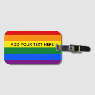 ゲイプライドLGBTレインボーストライプズカスタム文字 ラゲッジタグ