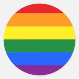 ゲイプライドLGBTレインボーストライプズカラフル ラウンドシール