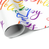 ゲイプライドLGBTレインボーハッピーホリデー ラッピングペーパー (ロールコーナー)