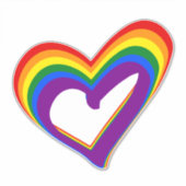 ゲイプライドLGBTレインボーハートLGBTQサポート シール (正面)