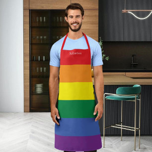 ゲイプライドLGBTレインボーパーソナライズされた エプロン