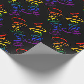 ゲイプライドLGBTレインボーフラッグカラー文字 ラッピングペーパー (角)