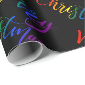 ゲイプライドLGBTレインボーフラッグカラー文字 ラッピングペーパー (ロールコーナー)