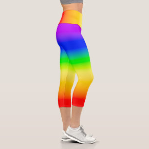 ゲイプライドLGBTレインボーフラッググラデーションカラーストライプカラー カプリレギンス