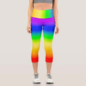 ゲイプライドLGBTレインボーフラッググラデーションカラーストライプカラー カプリレギンス (正面)