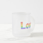 ゲイプライドLGBTレインボーフラッグ愛は愛LGBTQ フロストグラスマグカップ (正面右)