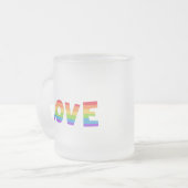 ゲイプライドLGBTレインボーフラッグ愛は愛LGBTQ フロストグラスマグカップ (正面左)