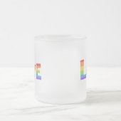 ゲイプライドLGBTレインボーフラッグ愛は愛LGBTQ フロストグラスマグカップ (中央)