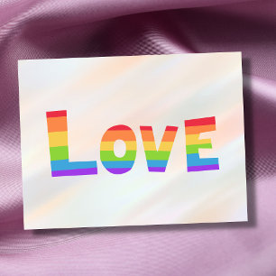 ゲイプライドLGBTレインボーフラッグ愛は愛LGBTQ ポストカード