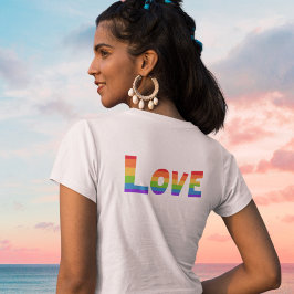 ゲイプライドLGBTレインボーフラッグ愛は愛LGBTQ Tシャツ