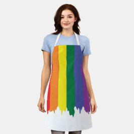 ゲイプライドLGBTレインボー絵を描 エプロン