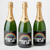 ゲイプライドLGBT Rainbow Soundsゲイ私がゲイ スパークリングワインラベル (ボトル)