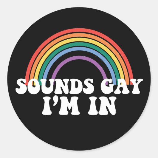 ゲイプライドLGBT Rainbow Soundsゲイ私がゲイ ラウンドシール (正面)