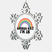 ゲイプライドLGBT Rainbow Soundsゲイ スノーフレークピューターオーナメント (右)