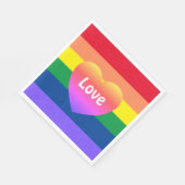 ゲイプライドLGBTQカラフルレインボーハートパーティー スタンダードランチョンナプキン (角)
