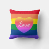 ゲイプライドLGBTQレインボーハート クッション (裏面)