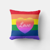 ゲイプライドLGBTQレインボーハート クッション (正面)