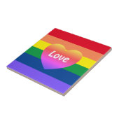 ゲイプライドLGBTQレインボーハート タイル (側面)