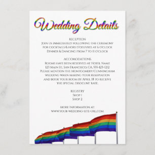 ゲイプライドLGBTQレインボーフラッグ結婚ズ詳細 エンクロージャーカード