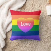 ゲイプライドLGBTQレインボー国旗のカラフルハート クッション (ブランケット)