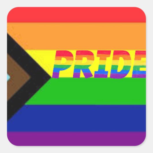 ゲイプライドLGBTQ+プログアドボカシー・ステッカー スクエアシール (正面)