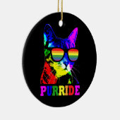 ゲイプライドs for Women Men LGBT Daddy Cat Gift セラミックオーナメント (右)
