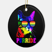 ゲイプライドs for Women Men LGBT Daddy Cat Gift セラミックオーナメント (左)