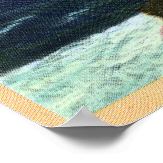 ゲイヘッドクリフストライプのス、ベース魚釣りグラウンド ポスター (角)