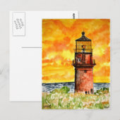 ゲイヘッドライトハウスマルタスヴィンヤードハガキ ポストカード (正面/裏面)