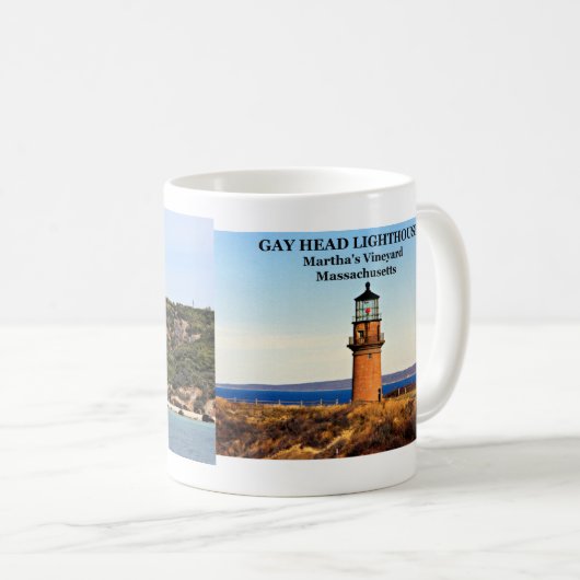 ゲイヘッドライトハウスマーサズヴィネヤードMA コーヒーマグカップ (正面右)
