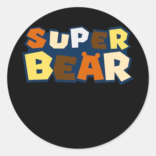 ゲイベアとクマプライドフラッグすごいベアゲイ ラウンドシール (正面)