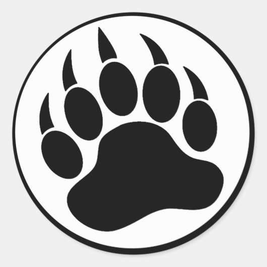 ゲイベアの爪と爪の黒と白 – ラウンドシール (正面)