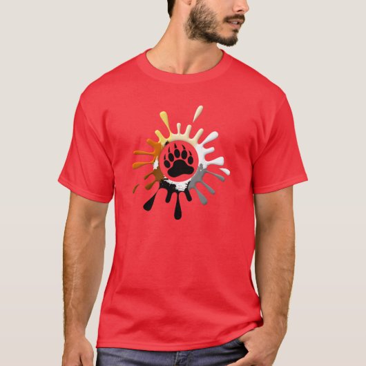 ゲイベアプライドカラーズベアポー Tシャツ (正面)