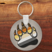 ゲイベアプライドフラグの色の付いたポーシンボル キーホルダー (正面)