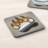 ゲイベアプライドフラグの色の付いたポーシンボル コースター (左側)