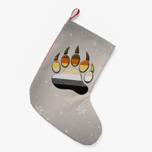 ゲイベアプライドフラグの色の付いたポーシンボル スモールクリスマスストッキング (正面 (吊り時))