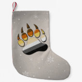 ゲイベアプライドフラグの色の付いたポーシンボル スモールクリスマスストッキング (正面)