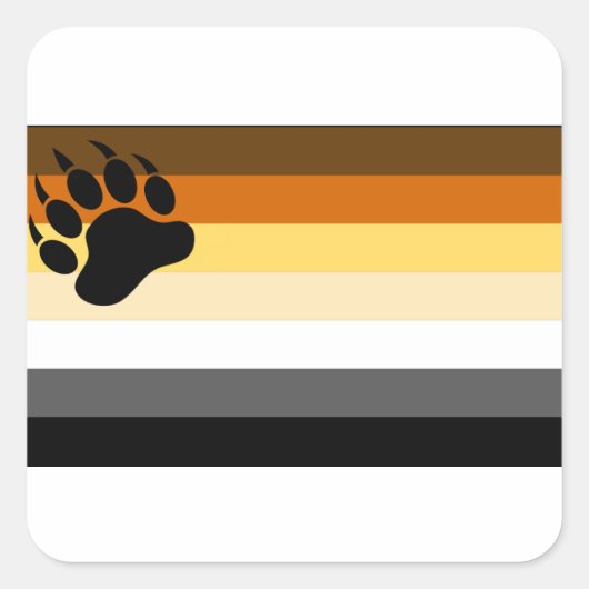 ゲイベアプライドフラグ スクエアシール (正面)