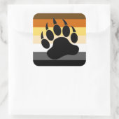 ゲイベアプライドフラッグの色ブラックベアポー スクエアシール (バッグ)